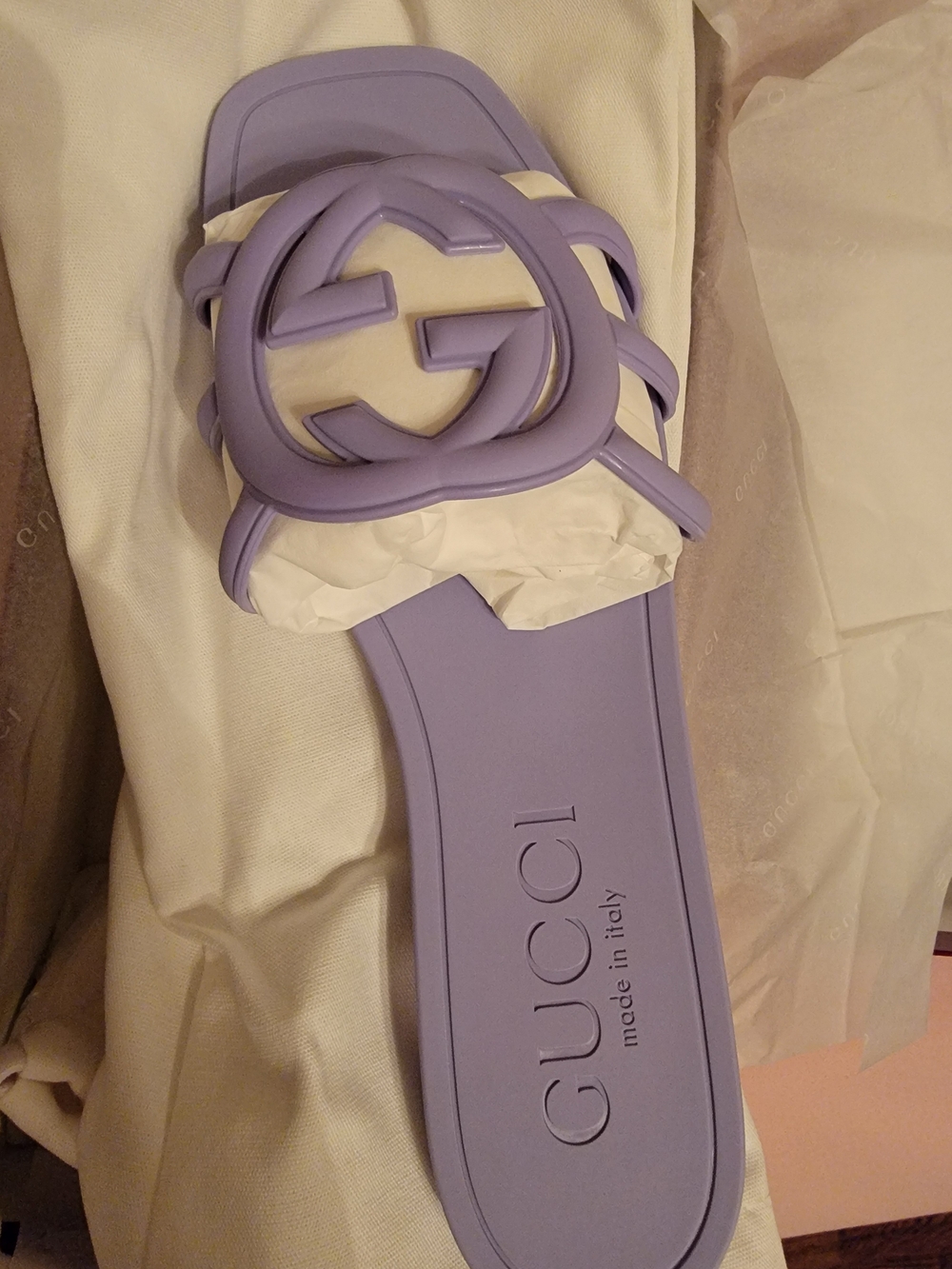 Brand New Gucci GG Rubber Slides SZ 40